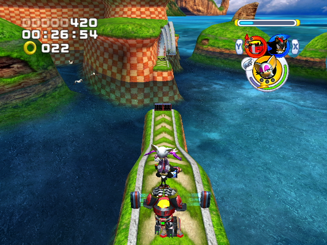 Sonic Heroes | GameCube | gameplay screenshot | region=North America | source-country= | zypher-v2 | moby-d269f16025eb | Data by MobyGames.com