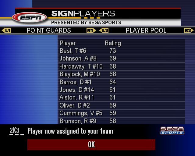 NBA 2K3 | PlayStation 2 | gameplay screenshot | Region: North America | source-country= | Data by MobyGames.com