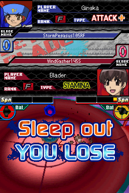 Beyblade: Metal Fusion | Nintendo DS | gameplay screenshot | region=North America | source-country= | zypher-v2 | moby-aefe5dfeda86 | Data by MobyGames.com