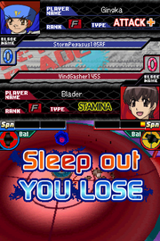 Beyblade: Metal Fusion | Nintendo DS | gameplay screenshot | region=North America | source-country= | zypher-v2 | moby-aefe5dfeda86 | Data by MobyGames.com