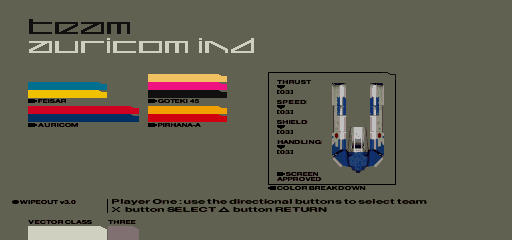 
WipEout 3 | PlayStation | gameplay screenshot | Data by MobyGames.com