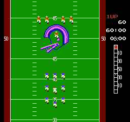 
10-Yard Fight | NES | gameplay screenshot | Data by MobyGames.com