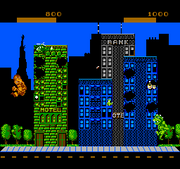 
Rampage | NES | gameplay screenshot | Data by MobyGames.com