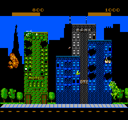 
Rampage | NES | gameplay screenshot | Data by MobyGames.com