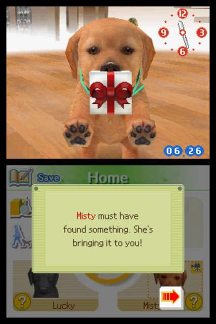 Nintendogs: Lab & Friends | Nintendo DS | gameplay screenshot | region=North America | source-country= | zypher-v2 | moby-a440575641f7 | Data by MobyGames.com