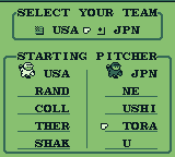 Bases Loaded | Game Boy | gameplay screenshot | region=North America | source-country= | zypher-v2 | moby-6a876ef0e293 | Data by MobyGames.com