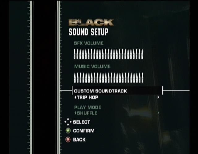 Black | Xbox | gameplay screenshot | region=North America | source-country= | zypher-v2 | moby-c4af40cc56a3 | Data by MobyGames.com