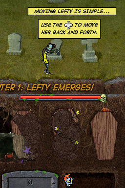 
Teenage Zombies: "Invasion of the Alien Brain Thingys" | Nintendo DS | gameplay screenshot | Data by MobyGames.com