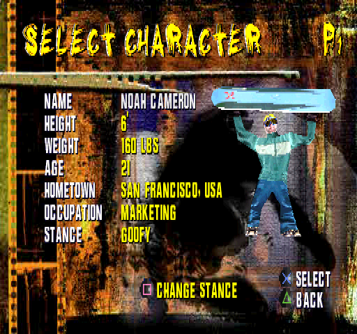 Big Air | PlayStation | gameplay screenshot | region=North America | source-country= | zypher-v2 | moby-37dfdfc1910a | Data by MobyGames.com