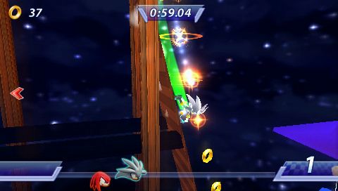 Sonic Rivals | PSP | gameplay screenshot | Region: North America | source-country= | Data by MobyGames.com