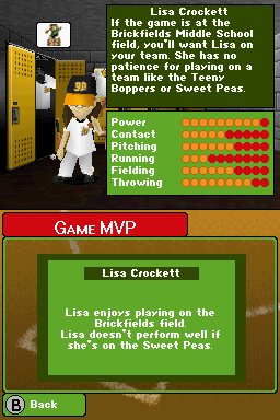 
Backyard Baseball '09 | Nintendo DS | gameplay screenshot | Region: North America | source-country= | Data by MobyGames.com