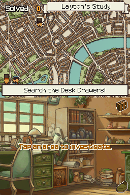 
Professor Layton and the Diabolical Box | Nintendo DS | gameplay screenshot | Data by MobyGames.com