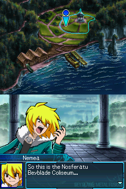 Beyblade: Metal Fusion | Nintendo DS | gameplay screenshot | region=North America | source-country= | zypher-v2 | moby-097226222d7a | Data by MobyGames.com