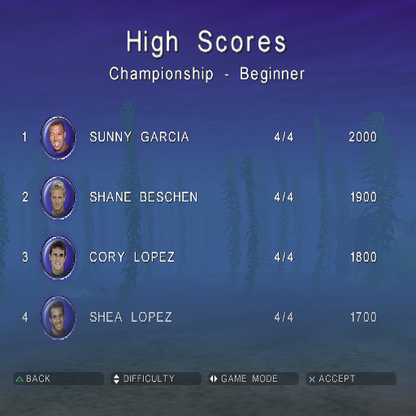 
Sunny Garcia Surfing | PlayStation 2 | gameplay screenshot | Region: North America | source-country= | Data by MobyGames.com