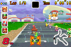 Mario Kart: Super Circuit | Game Boy Advance | gameplay screenshot | region=North America | source-country= | zypher-v2 | moby-d544b3ea1923 | Data by MobyGames.com