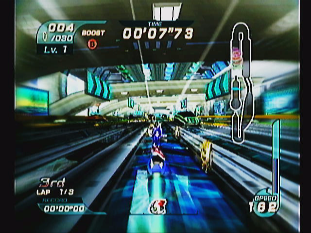 Sonic Riders | GameCube | gameplay screenshot | region=North America | source-country= | zypher-v2 | moby-a143f51ff168 | Data by MobyGames.com