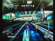 Sonic Riders | GameCube | gameplay screenshot | region=North America | source-country= | zypher-v2 | moby-a143f51ff168 | Data by MobyGames.com