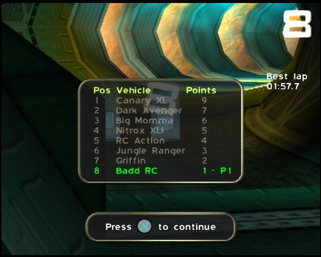 RC Revenge Pro | PlayStation 2 | gameplay screenshot | region=North America | source-country= | zypher-v2 | moby-7f7a80cb55ca | Data by MobyGames.com