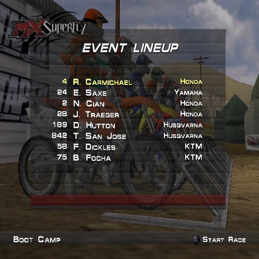 MX Superfly Featuring Ricky Carmichael | PlayStation 2 | gameplay screenshot | region=North America | source-country= | zypher-v2 | moby-ae85be58b059 | Data by MobyGames.com