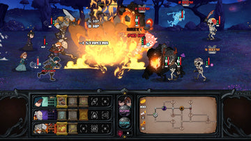 
Has-Been Heroes | Xbox One | gameplay screenshot | Explosive combat in a moonlit forest