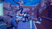 
Jumanji: The Video Game | Xbox One | gameplay screenshot | Cooperative combat against armored enemies in a mountain town