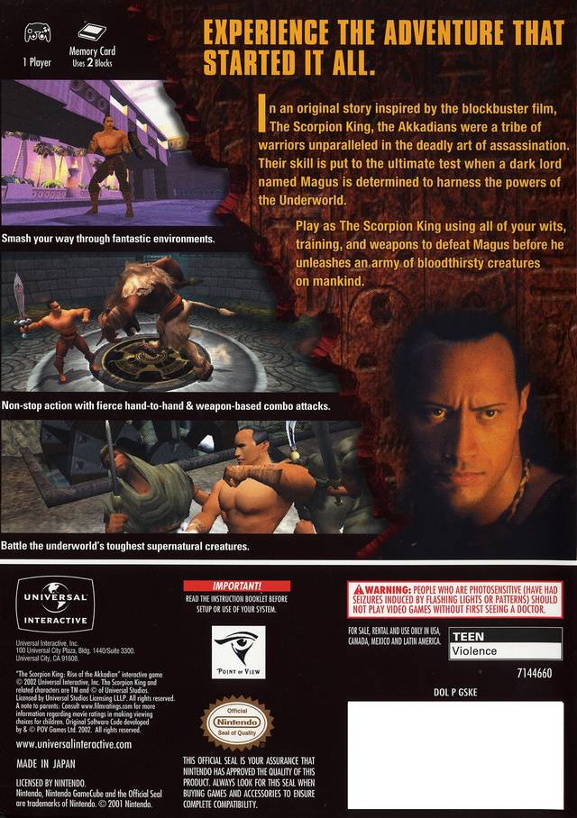 
The Scorpion King: Rise of the Akkadian | GameCube | back cover 1