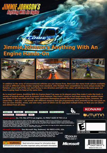 
Jimmie Johnson's Anything with an Engine | Xbox 360 | back cover 1