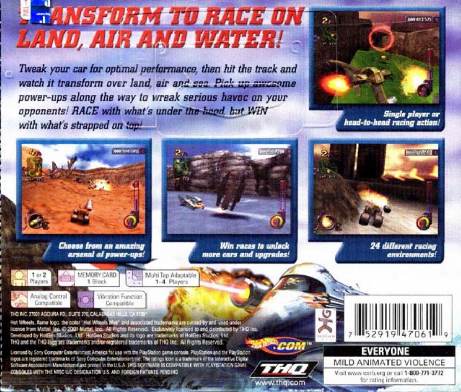 Hot Wheels: Extreme Racing | PlayStation | back cover 1