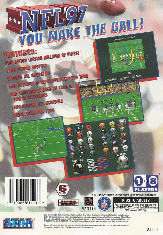 
NFL '97 | Saturn | back cover 1