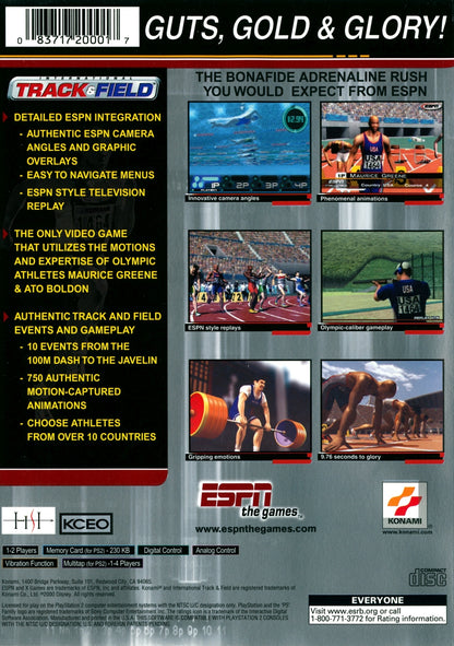
ESPN International Track & Field | PlayStation 2 | back cover 1