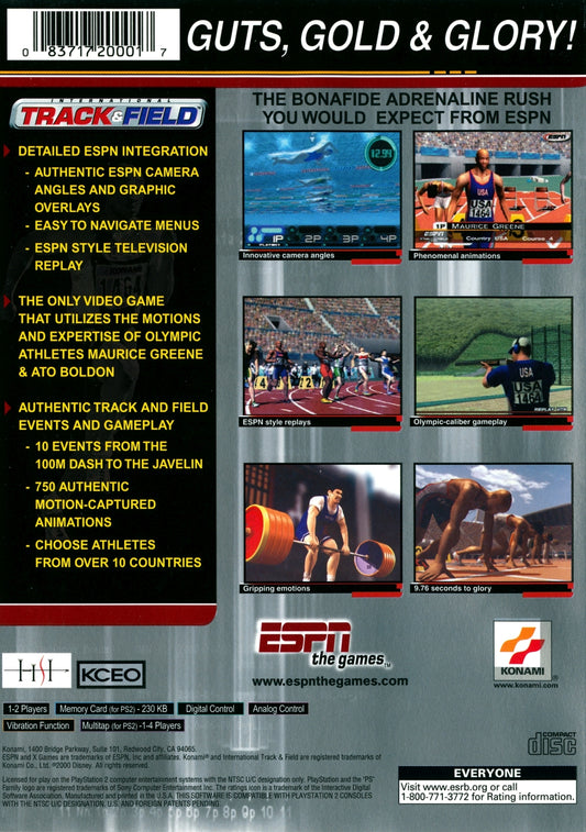 
ESPN International Track & Field | PlayStation 2 | back cover 1 | Region: North America | Source: LaunchBox
