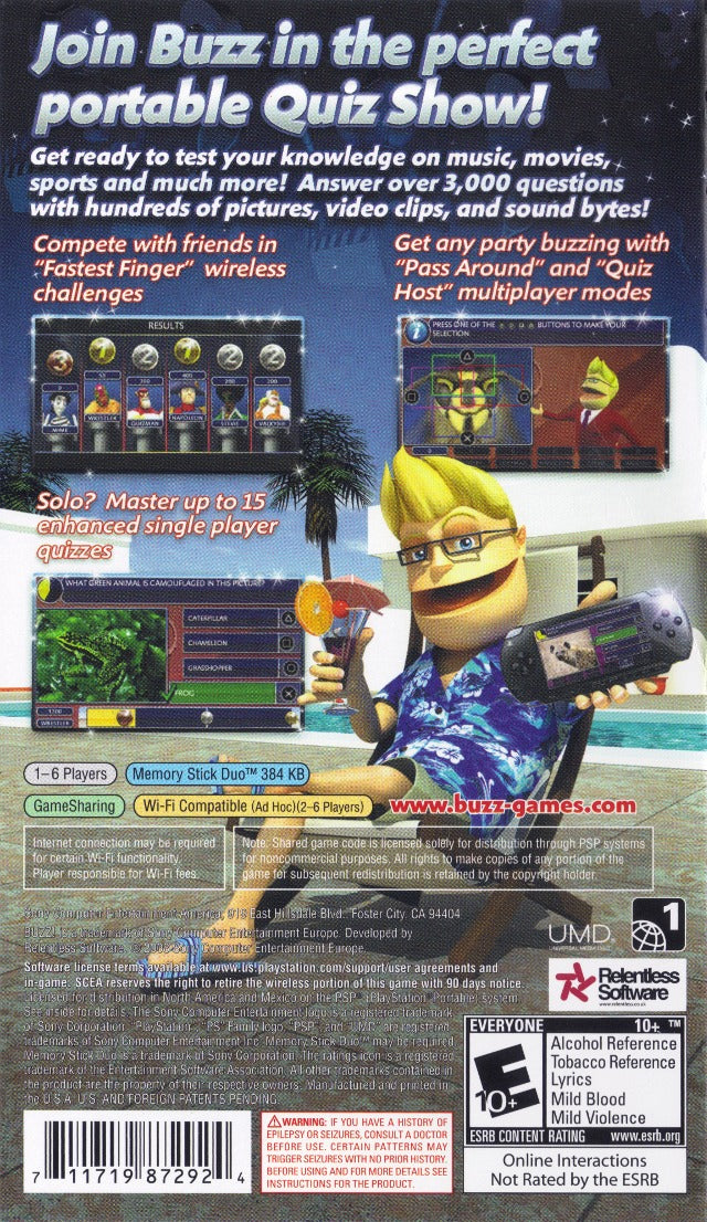 
Buzz! Master Quiz | PSP | back cover 1