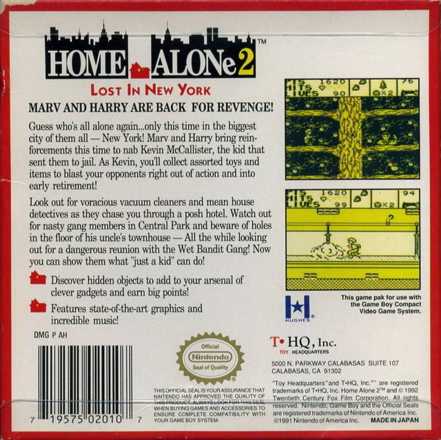 
Home Alone 2: Lost in New York | Game Boy | back cover 1