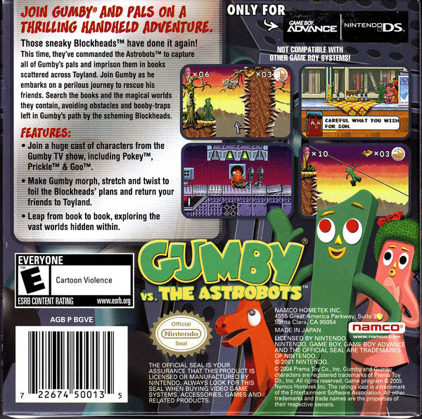 
Gumby vs. the Astrobots | Game Boy Advance | back cover 1