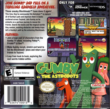 
Gumby vs. the Astrobots | Game Boy Advance | back cover 1