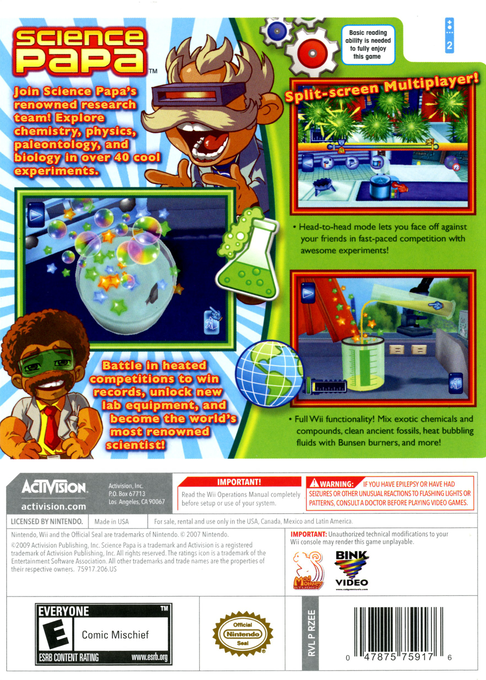 
Science Papa | Wii | back cover 1