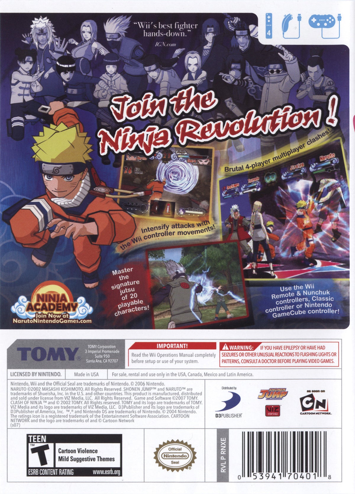 
Naruto: Clash of Ninja Revolution | Wii | back cover 1