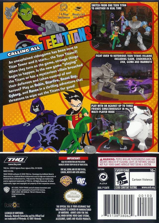 Teen Titans | Game Boy Advance | back cover 1