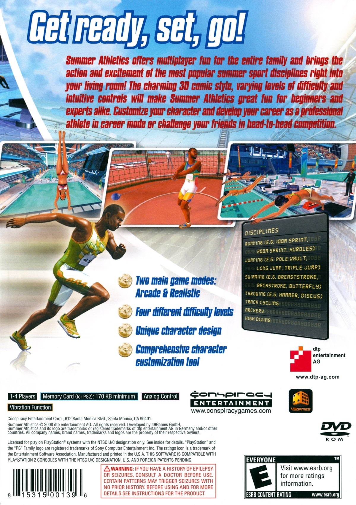 
Summer Athletics: The Ultimate Challenge | PlayStation 2 | back cover 1