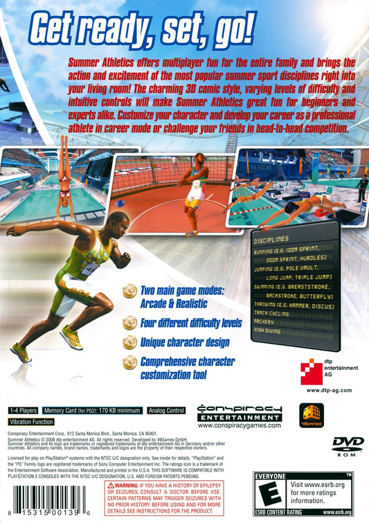 
Summer Athletics: The Ultimate Challenge | PlayStation 2 | back cover 1 | Region: North America | Source: LaunchBox