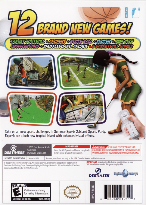 
Summer Sports 2: Island Sports Party | Wii | back cover 1