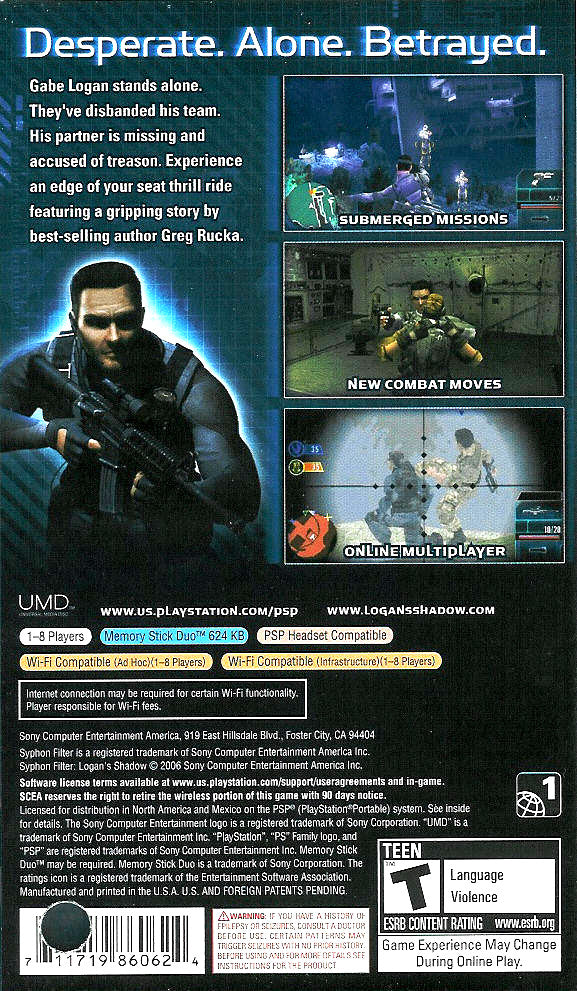 
Syphon Filter: Logan's Shadow | PSP | back cover 1