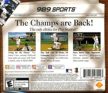 
MLB 2005 | PlayStation | back cover 1 | Region: North America | Source: LaunchBox