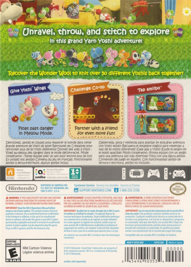 
Yoshi's Woolly World | Wii U | back cover 1