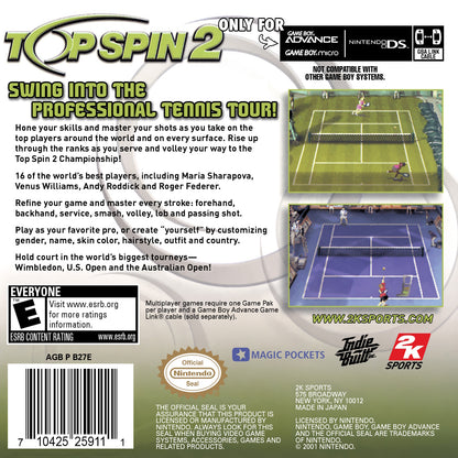 
Top Spin 2 | Nintendo DS | back cover 1
