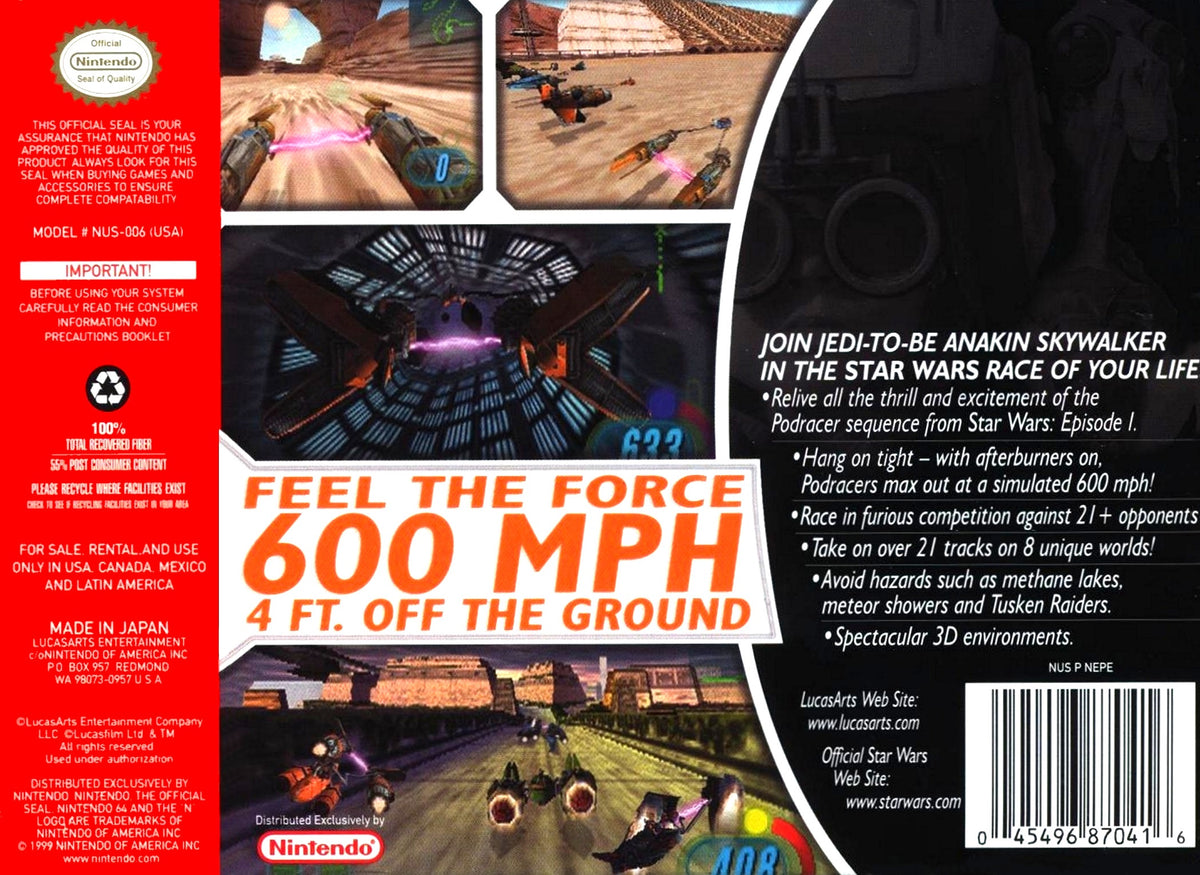 Star Wars Episode I: Racer | Nintendo 64 | back cover 1