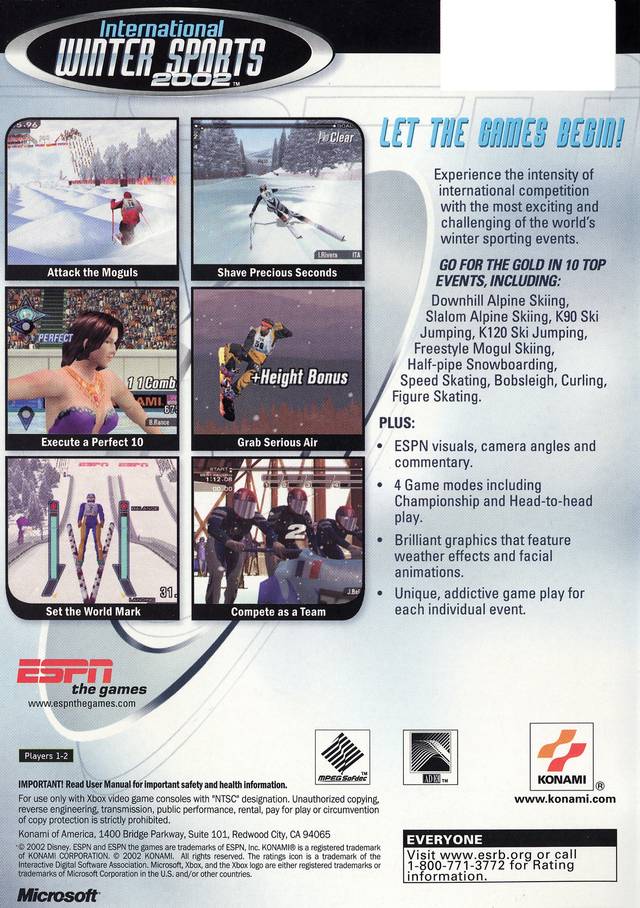 
ESPN International Winter Sports 2002 | Xbox | back cover 1