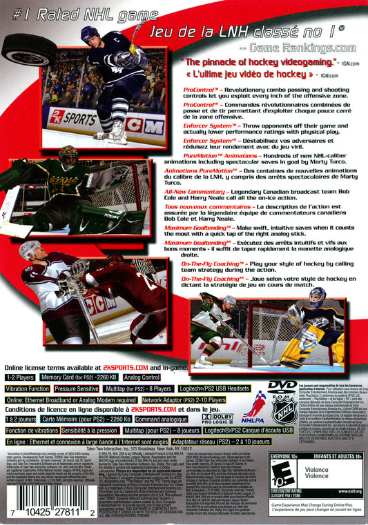 
NHL 2K6 | PlayStation 2 | back cover 1 | Region: North America | Source: LaunchBox