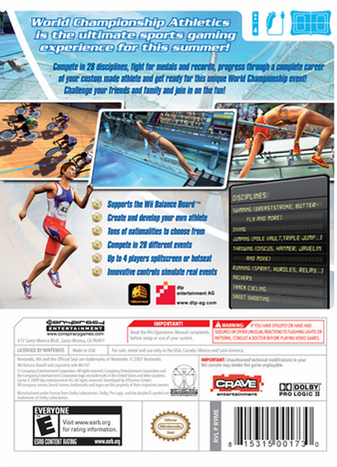 
World Championship Athletics | Wii | back cover 1