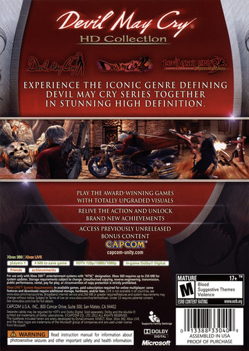
Devil May Cry: HD Collection | Xbox 360 | back cover 1